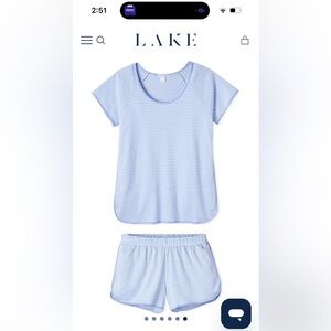 LAKE - Pima Shorts Set in Hydrangea - Size S